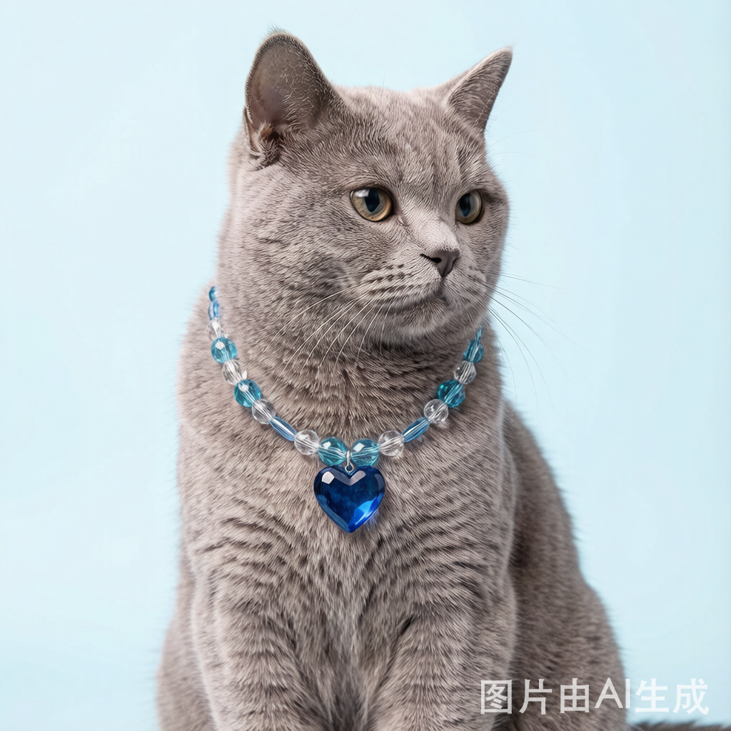 Glass Bead Ocean Heart Collar
